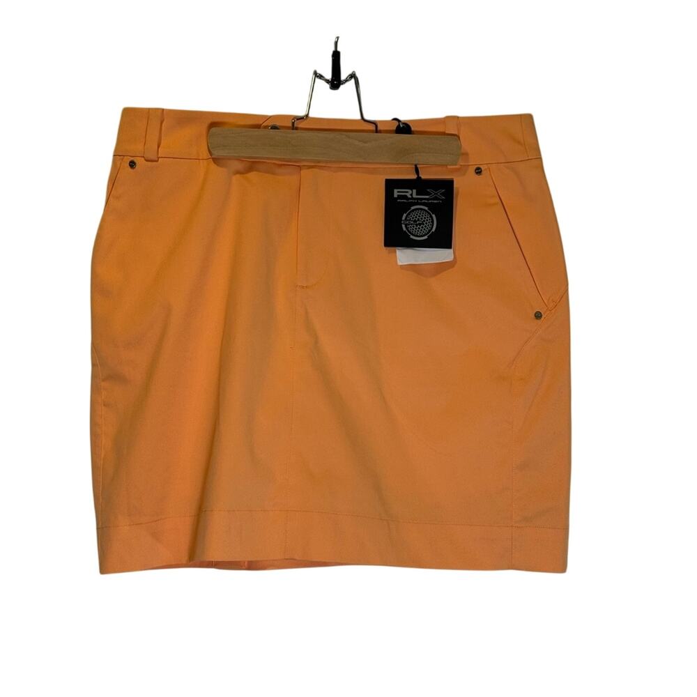 Ralph Lauren RLX Orange Golf/Pickleball 17" Skort Pocketed Size 8 New